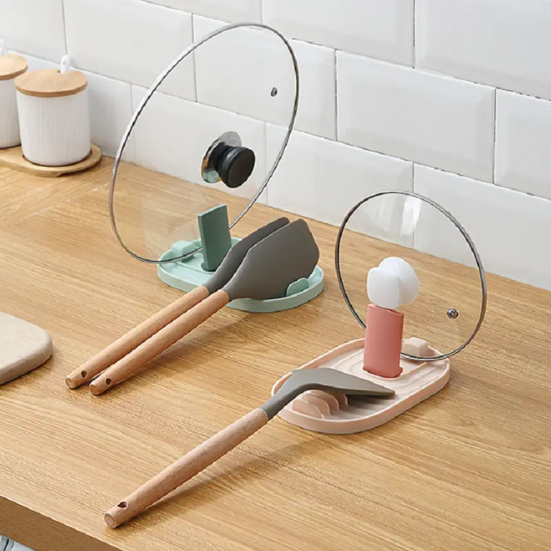 Folding Pot Lid Spoon Holder Kitchen Gadget (1pc)
